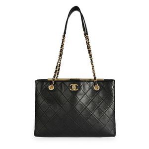 Chanel Black Quilted Lambskin Large Shopping Bag
